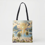 Sunrise op het strand tote bag (Voorkant)