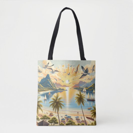 Sunrise op het strand tote bag (Voorkant)