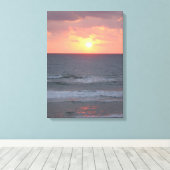 Sunrise op het strand Wrapped Canvas Afdruk (Insitu (Houten vloer))