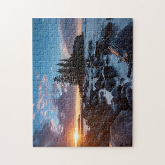 Sunrise op het superieure Puzzle-meer Legpuzzel (Verticaal)