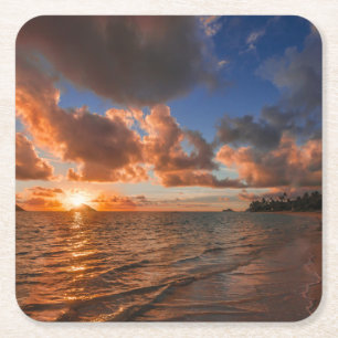 Sunrise op Mokulua Island Kartonnen Onderzetters