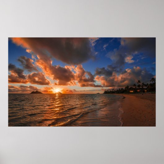 Sunrise op Mokulua Island Poster (Voorkant)