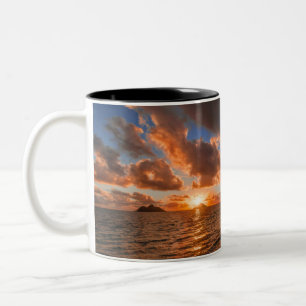 Sunrise op Mokulua Island Tweekleurige Koffiemok