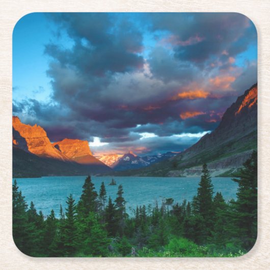 SunRise op St. Mary Lake Kartonnen Onderzetters (Voorkant)