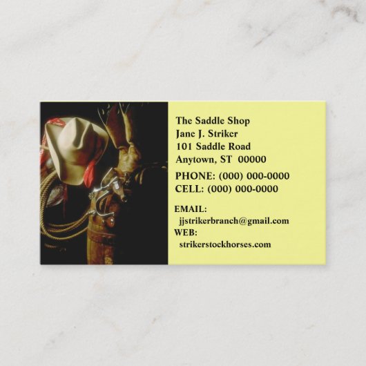 SUNRISE OP WESTERN VISITEKAARTJES COWBOY PET (Voorkant)