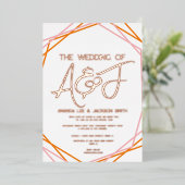 Sunrise Oranje roze Roos Gold Folie Uitnodiging (Staand Voorkant)