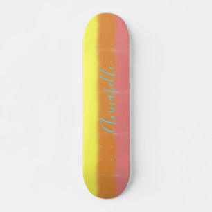 Sunrise oud papier schilderij skateboard