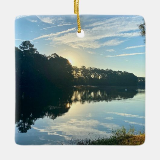 Sunrise Over A Georgia Lake Keramisch Ornament (Voorkant)