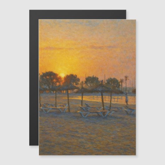 Sunrise over a Mediterranean Beah Magnetische Uitnodiging (Voorkant / Achterkant)