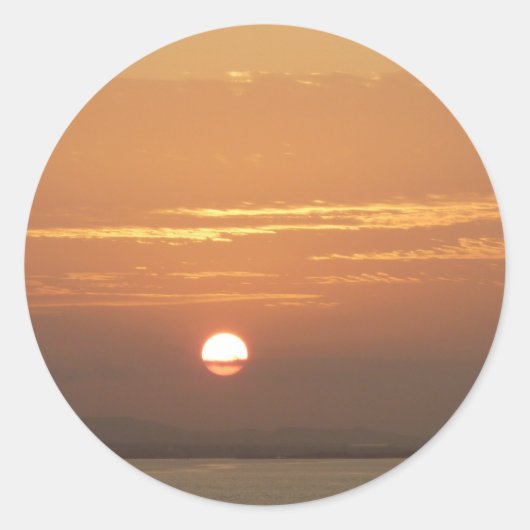 Sunrise over Aruba I Caribbean Seascape Ronde Sticker (Voorkant)