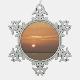 Sunrise over Aruba I Caribbean Seascape Tin Sneeuwvlok Ornament