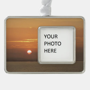 Sunrise over Aruba I Caribbean Seascape Verzilverd Omlijst Ornament