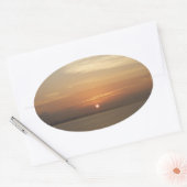Sunrise over Aruba II Caraïben Seascape Ovale Sticker (Envelop)