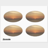 Sunrise over Aruba II Caraïben Seascape Ovale Sticker (Vel)