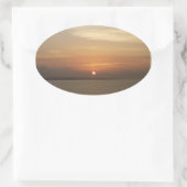 Sunrise over Aruba II Caraïben Seascape Ovale Sticker (Tas)