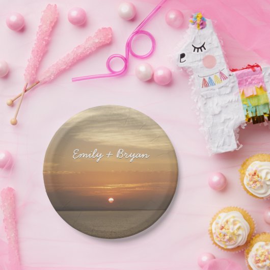 Sunrise over Aruba II Caraïben Seascape Papieren Bordje (Feest)