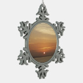 Sunrise over Aruba II Caraïben Seascape Tin Sneeuwvlok Ornament (Links)