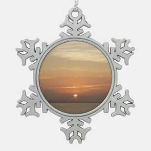 Sunrise over Aruba II Caraïben Seascape Tin Sneeuwvlok Ornament
