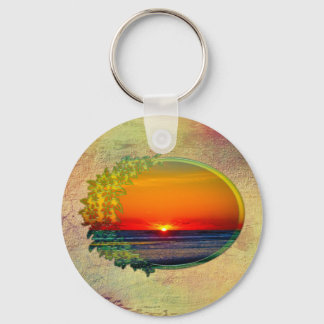 Sunrise Over Atlantic Oval met bloemen Sleutelhanger