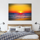 Sunrise-over-Atlantische Oceaan en waterreflectie Canvas Afdruk (Insitu (Slaapkamer))