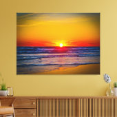 Sunrise-over-Atlantische Oceaan en waterreflectie Canvas Afdruk (Insitu (Woonkamer))