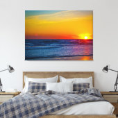 Sunrise-over-Atlantische Oceaan en waterreflectie Canvas Afdruk (Insitu (Slaapkamer))