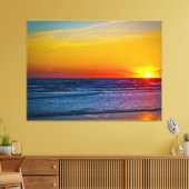 Sunrise-over-Atlantische Oceaan en waterreflectie Canvas Afdruk (Insitu (Woonkamer))