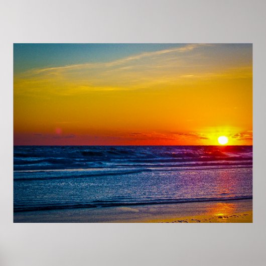 Sunrise-over-Atlantische Oceaan en waterreflectie  Poster (Voorkant)