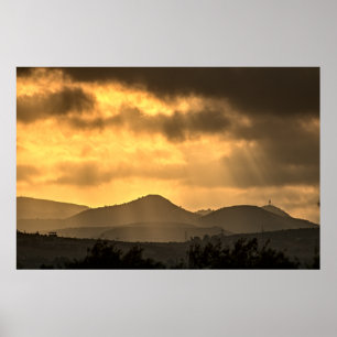 Sunrise over de bergen, Poster Cyprus (2945)