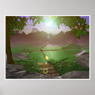 Sunrise over de bergen-wegen #3 poster