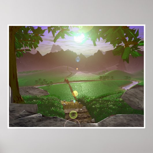 Sunrise over de bergen-wegen #3 poster (Voorkant)