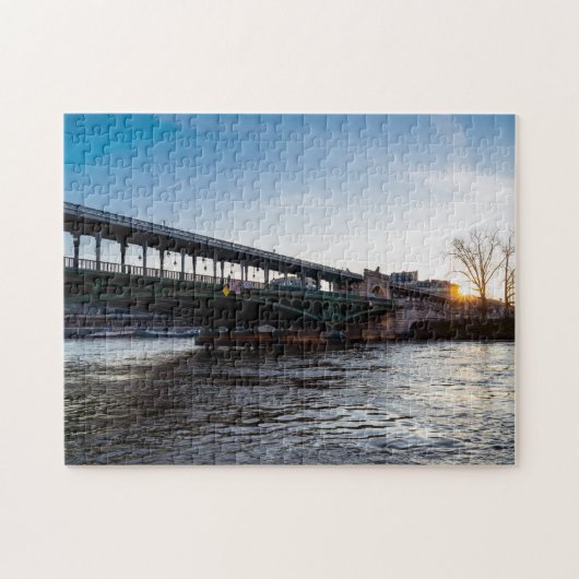 Sunrise over de brug Bir-Hakeim in de winter - Par Legpuzzel (Horizontaal)