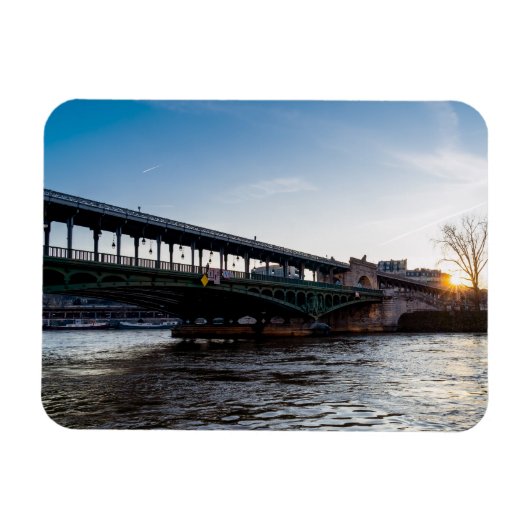 Sunrise over de brug Bir-Hakeim in de winter - Par Magneet (Horizontaal)