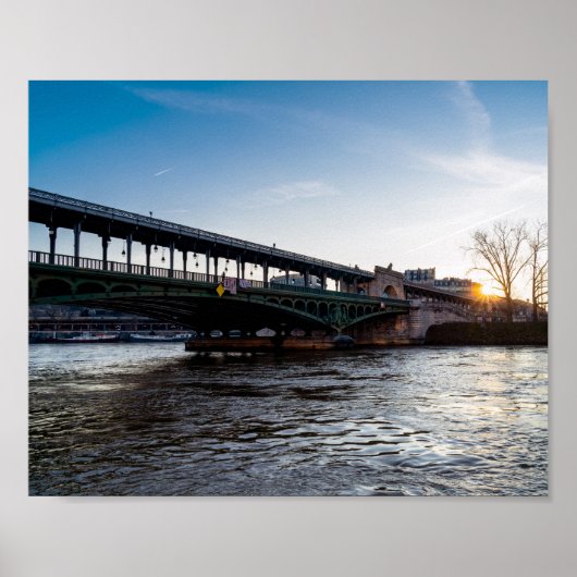 Sunrise over de brug Bir-Hakeim in de winter - Par Poster (Voorkant)