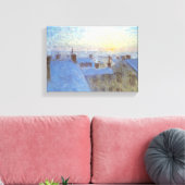 Sunrise over de daken (door Eugène Jansson) Canvas Afdruk (Insitu (Woonkamer))