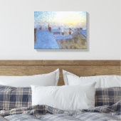 Sunrise over de daken (door Eugène Jansson) Canvas Afdruk (Insitu (Slaapkamer))