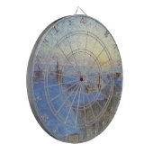 Sunrise over de daken (door Eugène Jansson) Dartbord (Voorkant Links)