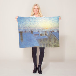 Sunrise over de daken (door Eugène Jansson) Fleece Deken
