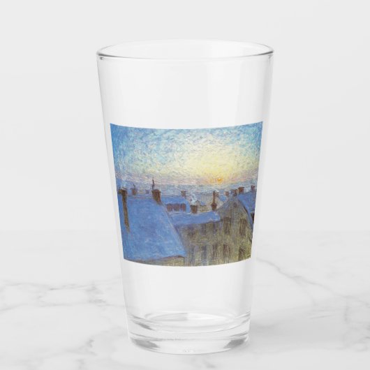 Sunrise over de daken (door Eugène Jansson) Glas (Voorkant)