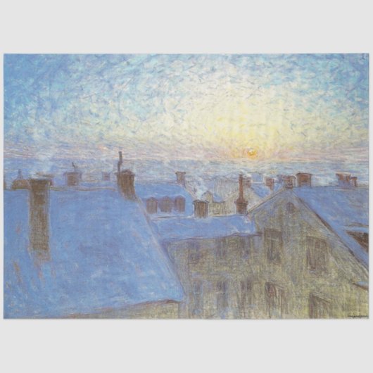 Sunrise over de daken (door Eugène Jansson) Tissuepapier (Voorkant)