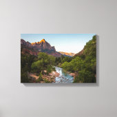 Sunrise Over de Watchman Canvas Afdruk (Voorkant)