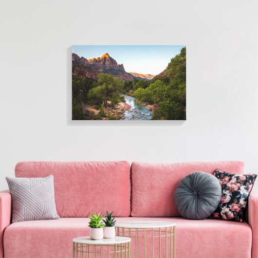Sunrise Over de Watchman Canvas Afdruk (Insitu (Woonkamer))