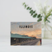 Sunrise Over Des Plaines Train Station Illinois Briefkaart (Staand voorkant)