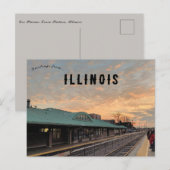 Sunrise Over Des Plaines Train Station Illinois Briefkaart (Voorkant / Achterkant)