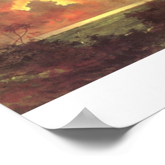 Sunrise Over Diamond Head, olie op schilderdoek Poster (Hoek)