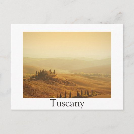 Sunrise over een landschap in het Toscane witte br Briefkaart (Voorkant)