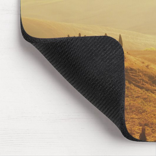Sunrise over een landschap in Toscane mousepad Muismat (Hoek)