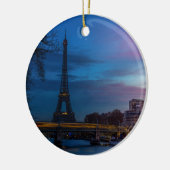 Sunrise over Eiffeltoren - Parijs, Frankrijk, Euro Keramisch Ornament (Links)