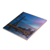 Sunrise over Eiffeltoren - Parijs, Frankrijk, Euro Tegeltje (Zijkant)