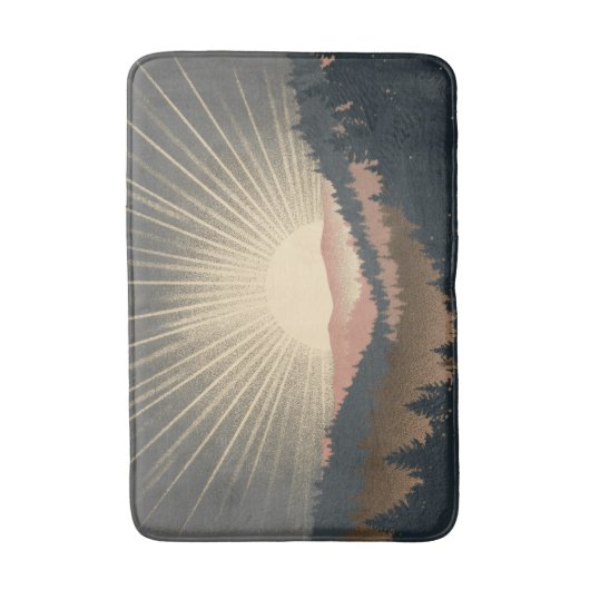 Sunrise Over Forest Mountains Badmat (Voorkant Verticaal)